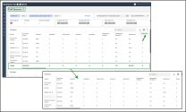 Call Queues dashboard Queues table before and after hiding the Totals row using the Hide totals menu option